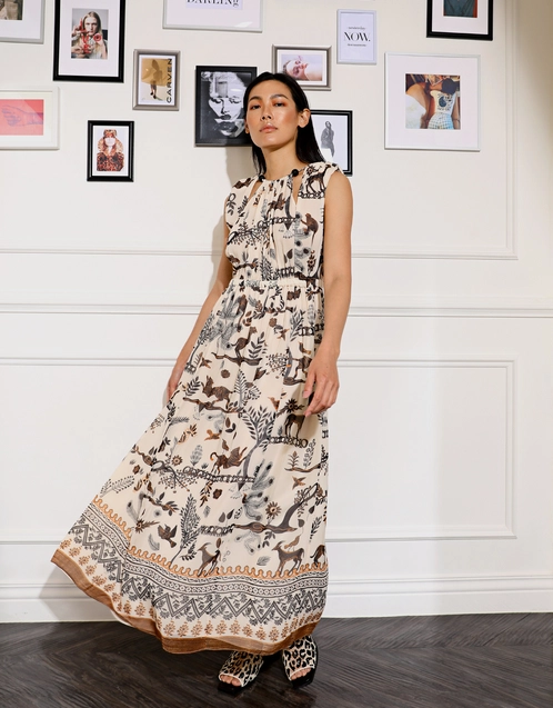 Saloni Sinead Printed Silk Midi Dress (Dresses,Midi) IFCHIC.COM