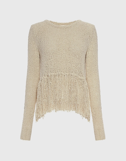 A.L.C. Andreas Fringe Silk Blend Sweater (Knitwear,Sweaters 