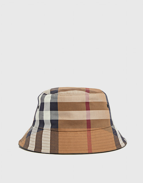 Burberry巴寶莉格紋棉質帆布漁夫帽(帽子,漁夫帽) 