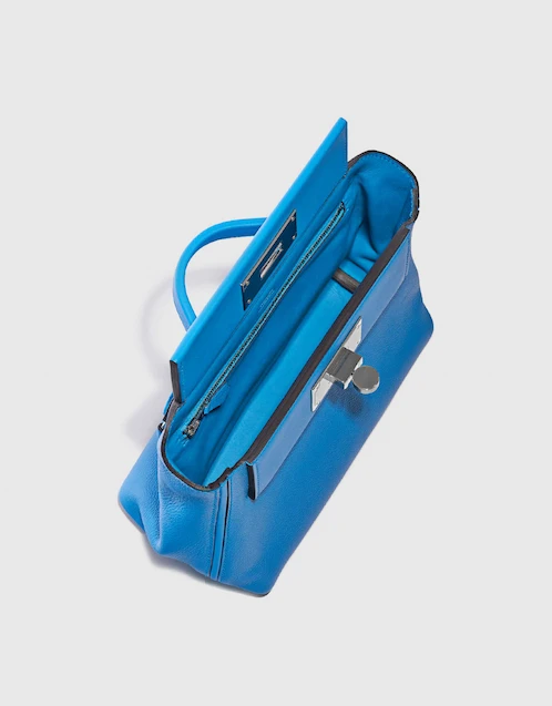 Hermès - Hermès 24/24 21 Evercolor Swift Leather Handbag-blue Frida Silver Hardware