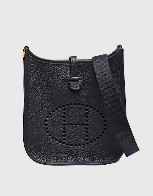 Hermes Mini Evelyne TPM Bag Black Clemence Leather with Gold Hardware