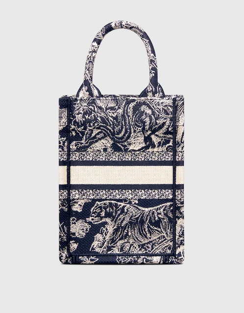 Mini Dior Book Tote Phone Bag Gray Dior Oblique Embroidery (13 x 18 x 5 cm)