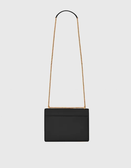 Sunset Medium Leather Shoulder Bag in Black - Saint Laurent