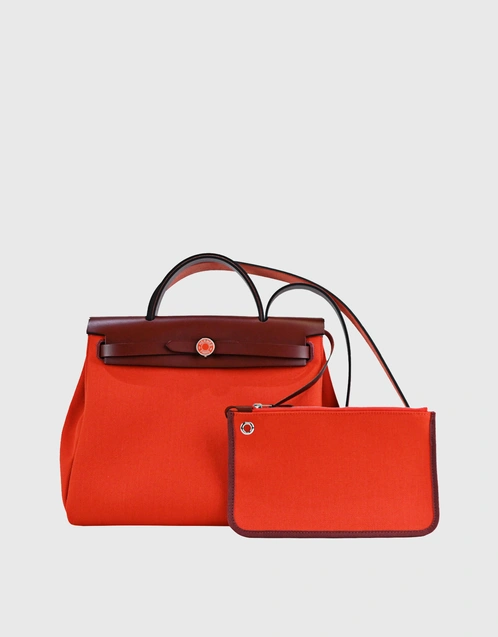 Hermès Hermès Herbag Zip 31 Canvas Handbag-Poppy Orange with Orange Enamel  Buckle (Shoulder bags) IFCHIC.COM