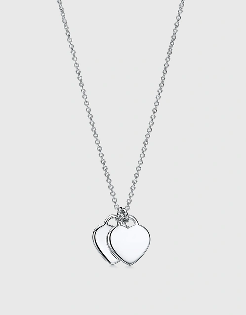 Silver Designer Pink Heart Necklace For Women Trendy Fashion