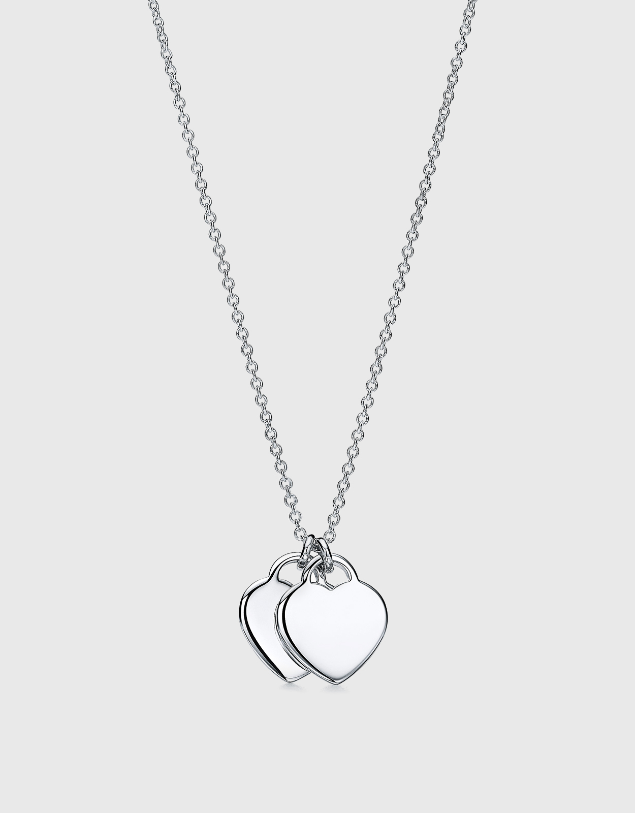 Return to Tiffany® Pink Double Heart Tag Pendant in Silver with a Diamond,  Mini