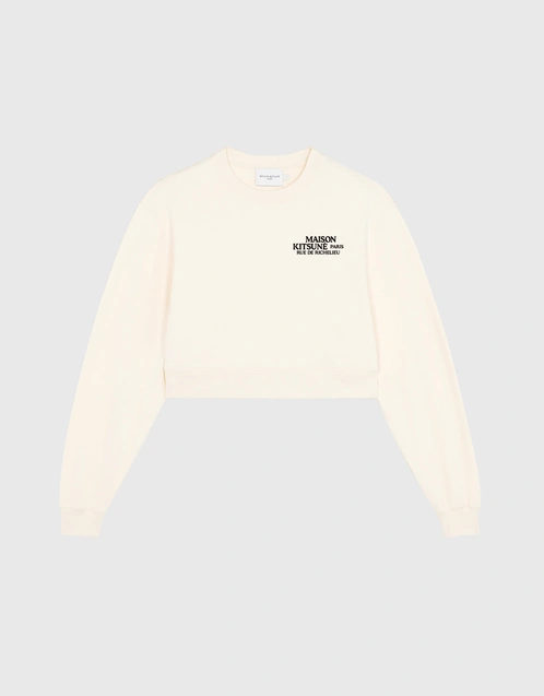 Maison Kitsuné Rue De Richelieu Cropped Sweatshirt (Activewear,Sweatshirts)  IFCHIC.COM