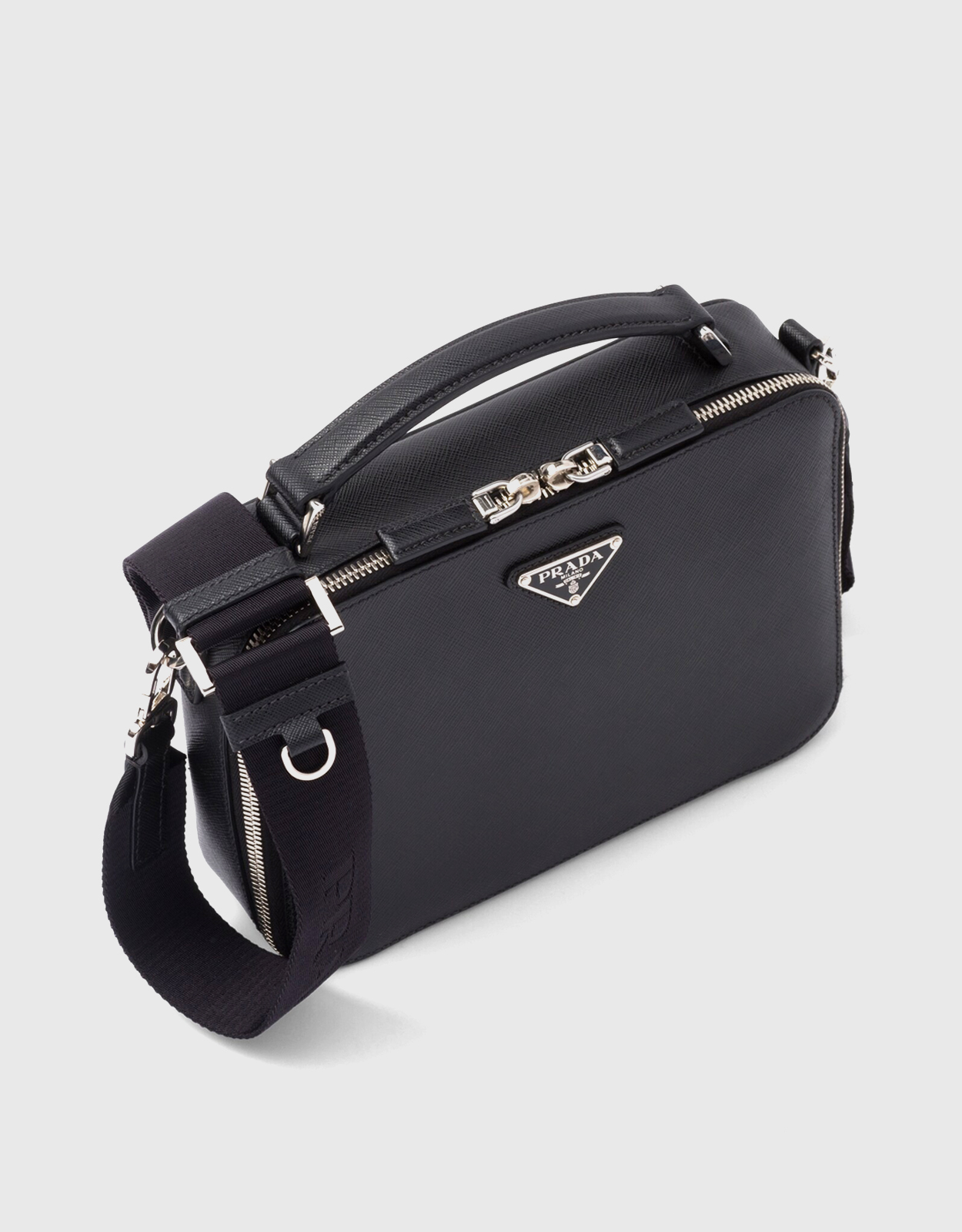 Brique Medium Saffiano Leather Bag with Handle