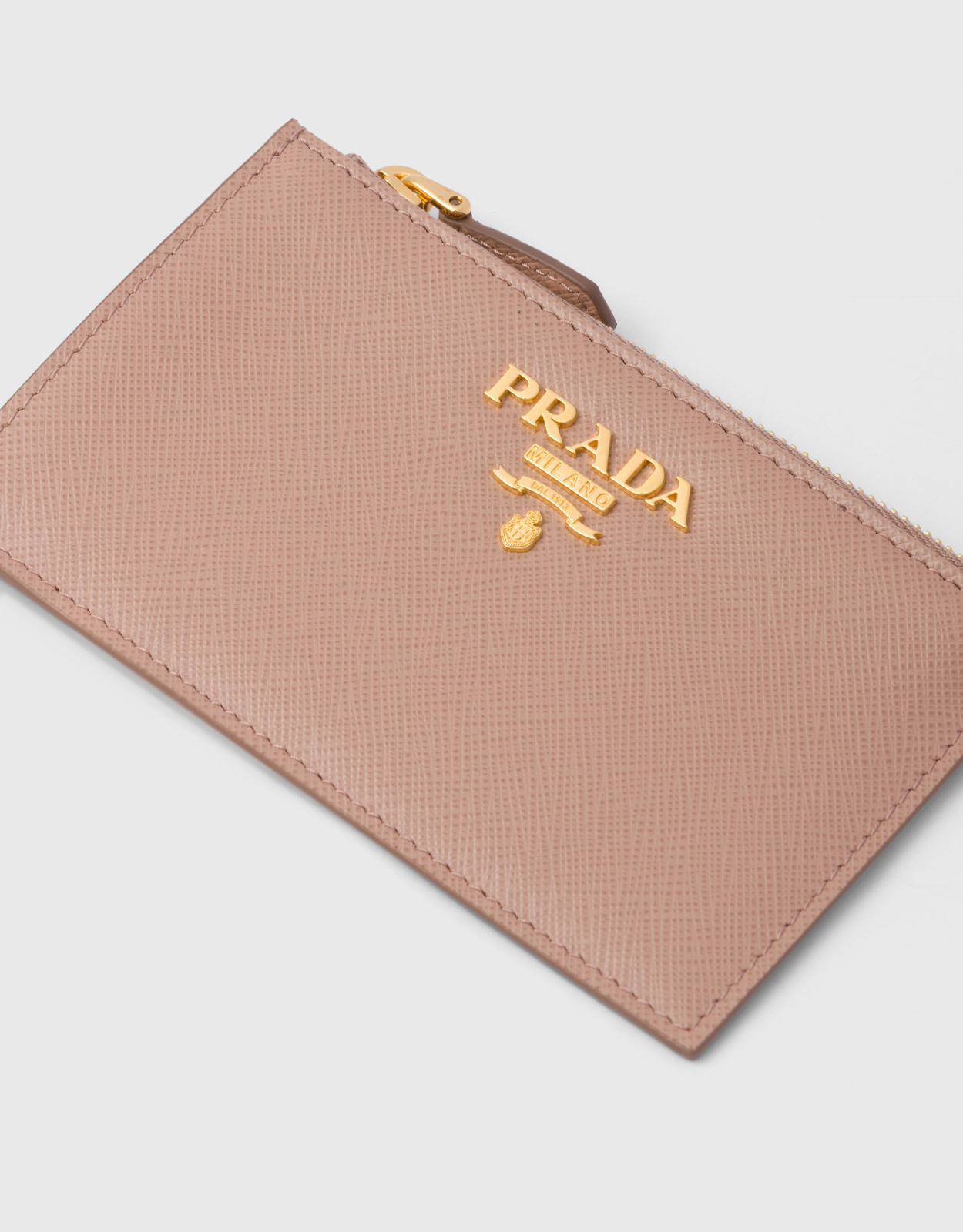 Prada Saffiano Leather Zip Card Case Wallet (SHF-15760) – LuxeDH