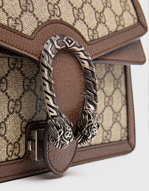 Gucci Dionysus GG Supreme Crossbody Chain Wallet Beige