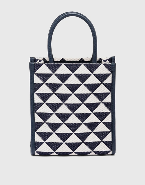 Prada Prada Symbole Mini Embroidered Fabric Top Handle Tote Bag (Mini Bags)