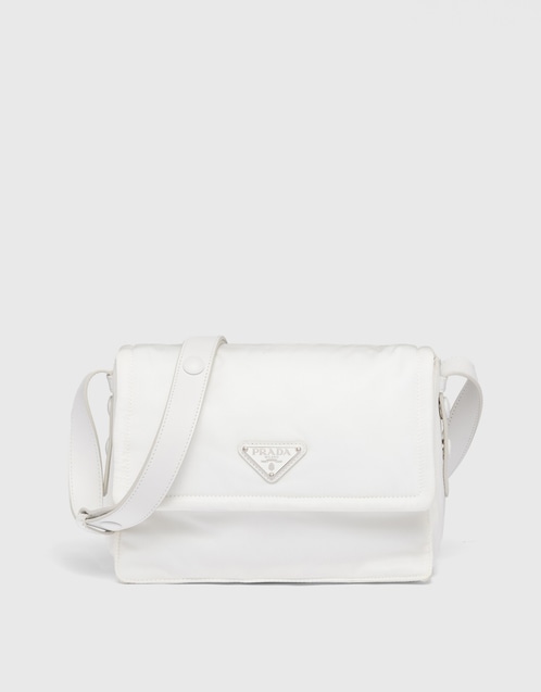 Prada - Women's Small Padded Re-Nylon Shoulder Bag - White - Synthetic