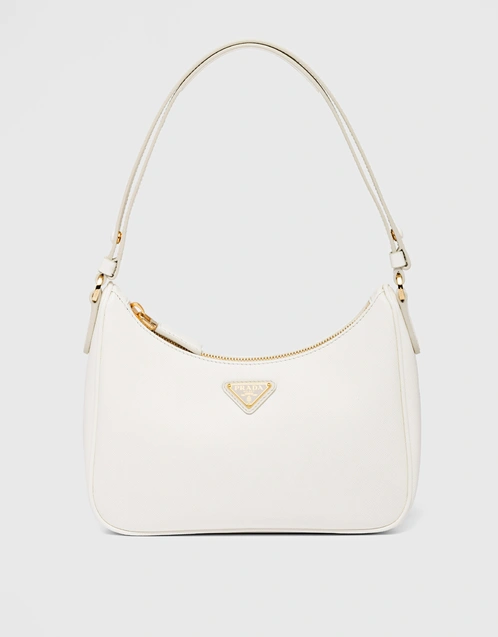 Prada white Saffiano Leather Re-Edition Shoulder Bag