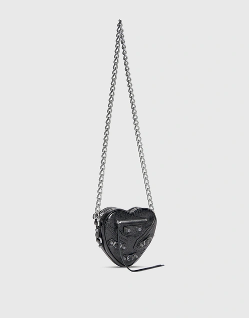 Balenciaga Le Cagole Heart Mini Leather Shoulder Bag