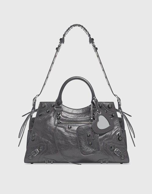 Sell Balenciaga Metallic Leather Mini City Bag  Silver  HuntStreetcom