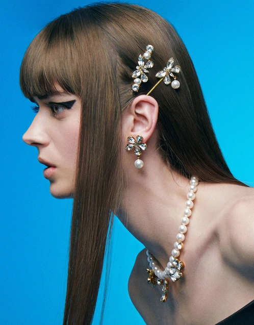 Joomi Lim - Aurora Swarovski Crystal and Faux Pearl Hair Clip