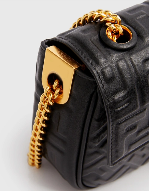 Nano Baguette Chain - Black nappa leather mini bag
