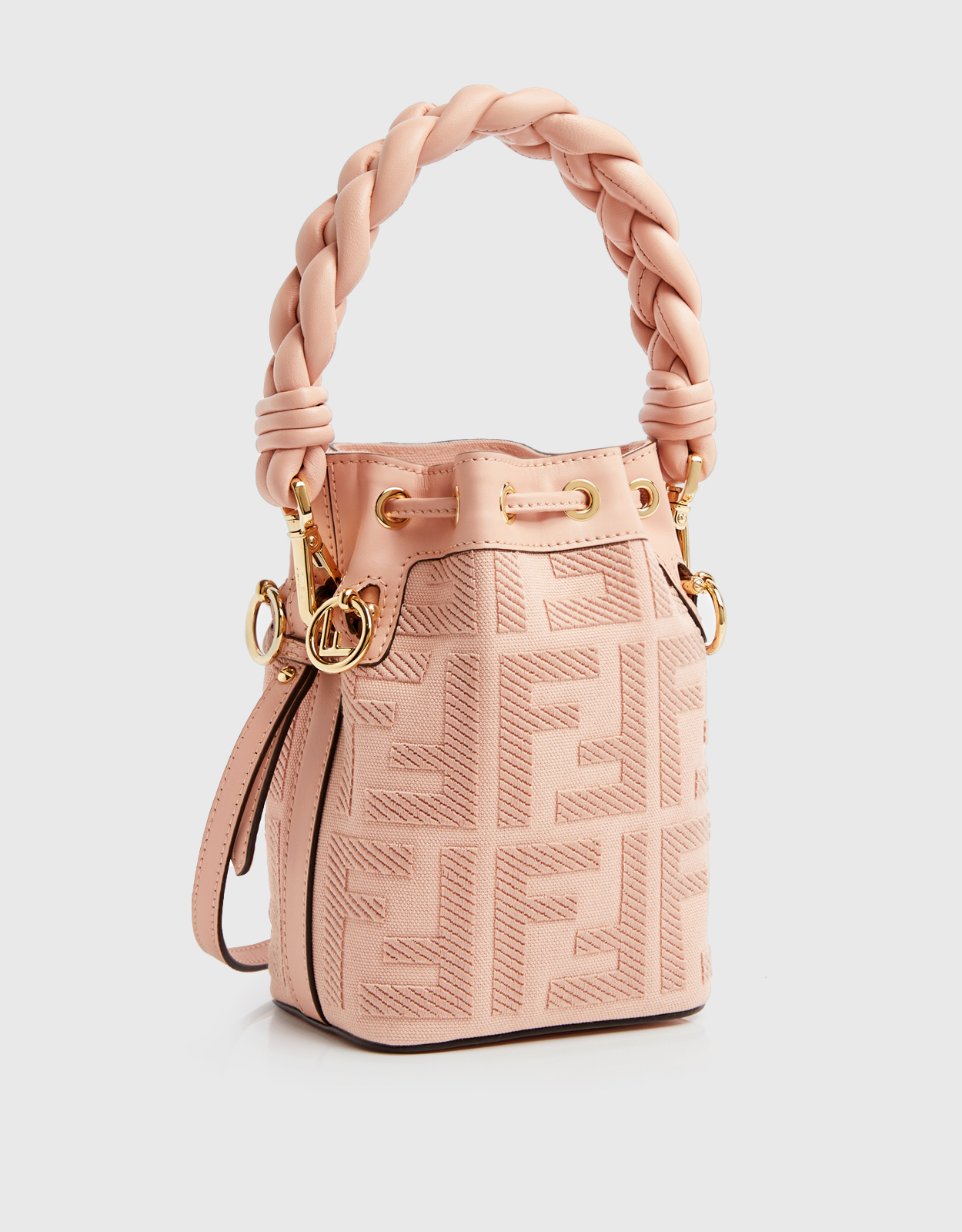 Fendi Pattern Print, Pink Mini Mon Tresor Bucket Bag