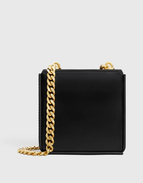 CELINE Triomphe WALLET ON CHAIN TRIOMPHE IN SHINY CALFSKIN BLACK