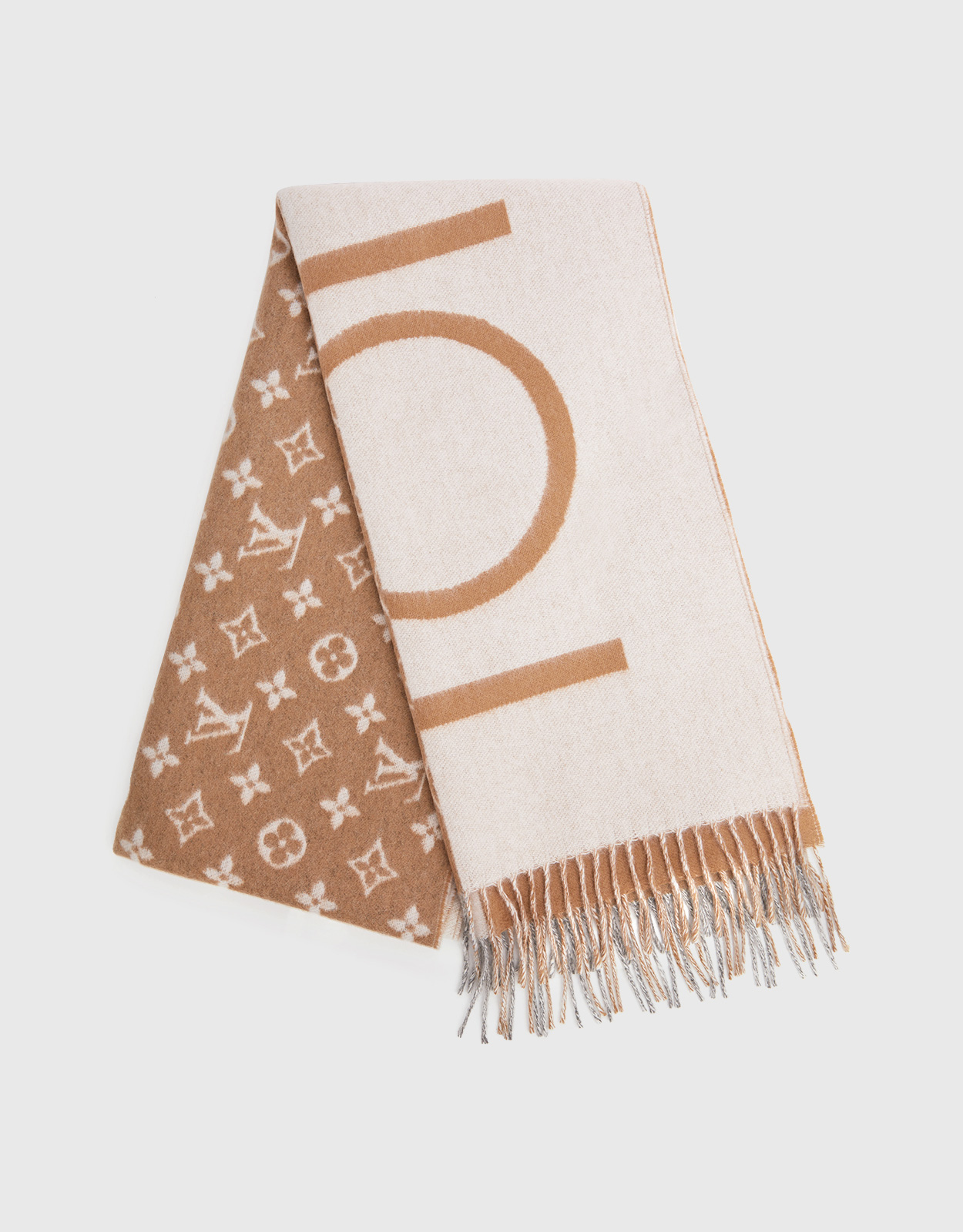 Shop Louis Vuitton MONOGRAM Monogram Wool Cashmere Logo Scarves