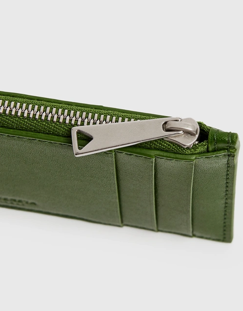Bottega Veneta Green Zipped Card Holder