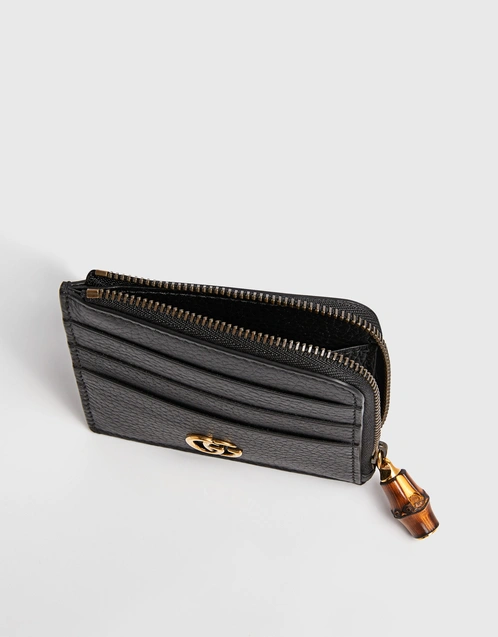 GG Marmont card case in black leather