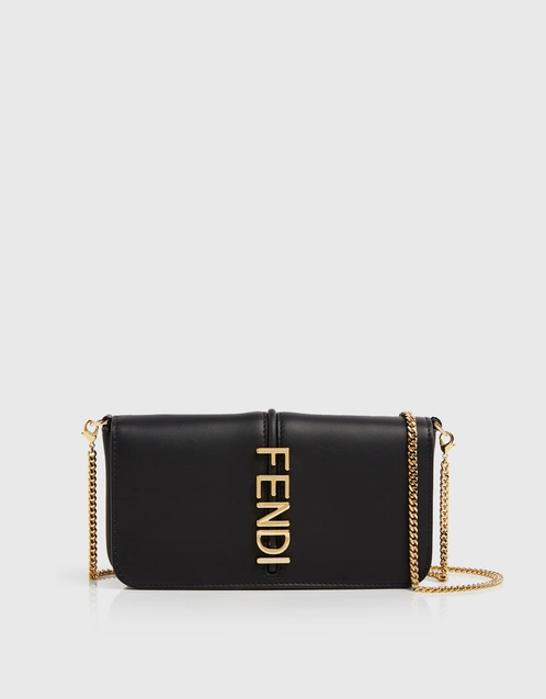 Fendi Fendigraphy Leather Chain Wallet (Wallets and Small Leather
