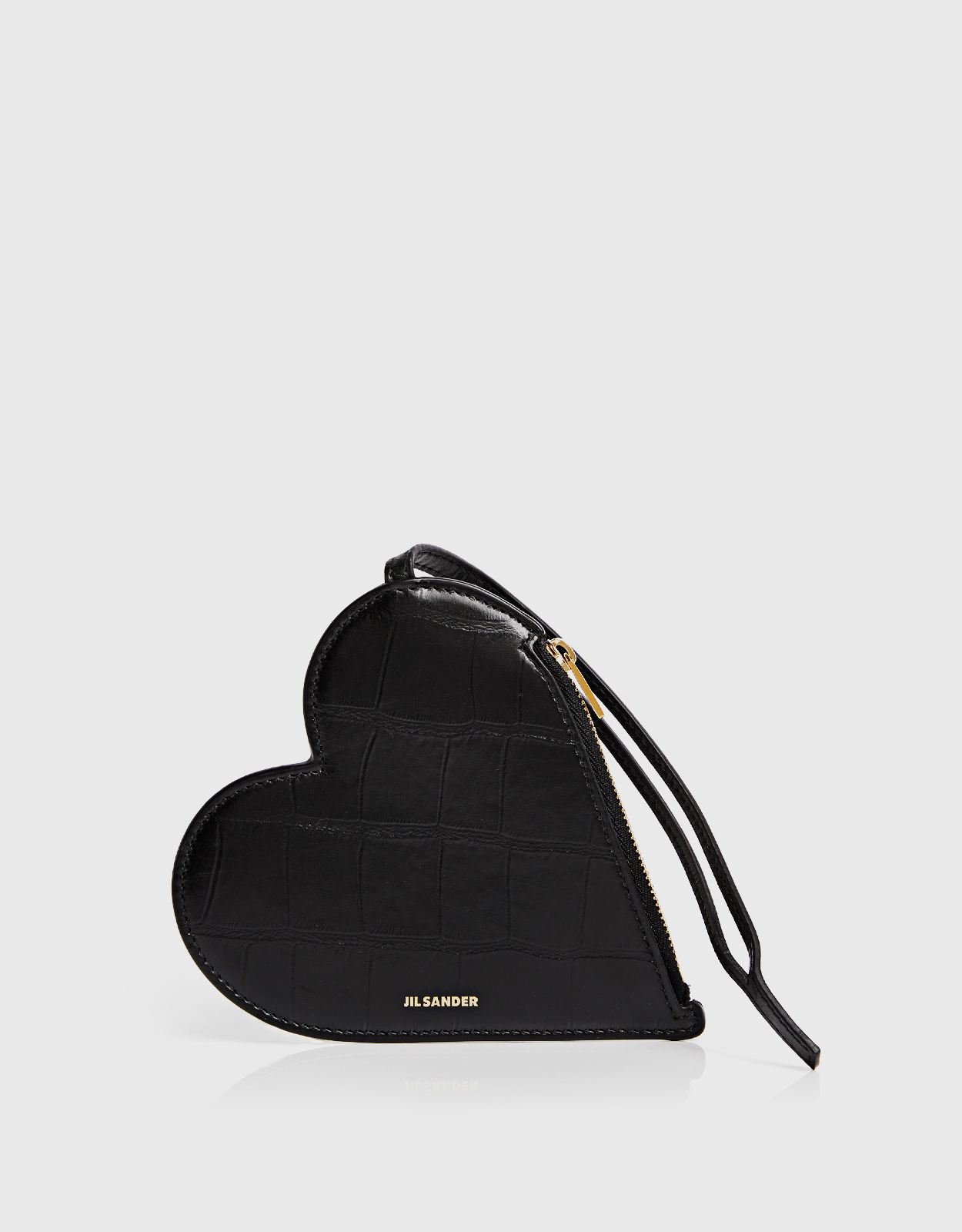 Jil Sander Heart-shaped Calf Leather Coin Pouch-Honey Brown (Clutch Bags, Pouch)