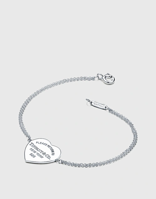 Tiffany & Co. Return to Tiffany Sterling Silver Heart Double Chain