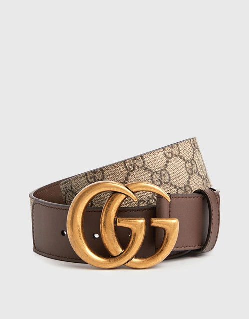 4cm gg supreme canvas & leather belt - Gucci - Men
