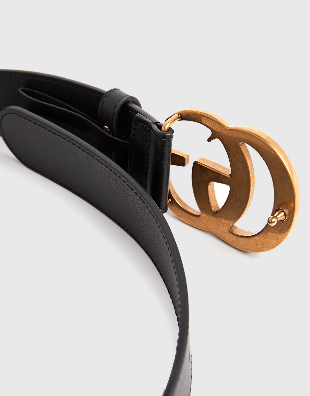 Gucci Wide Leather Belt with Double G Buckle (Varied Colors) 2015