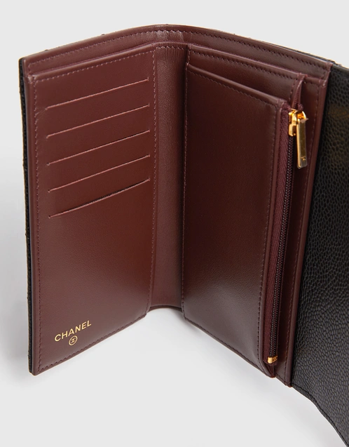Classic long zipped wallet - Grained calfskin & gold-tone metal