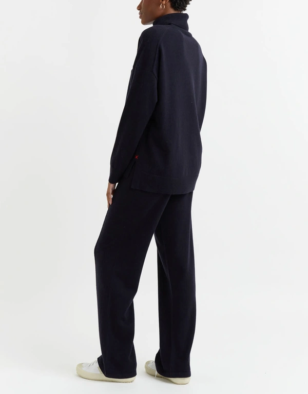 Chinti & Parker Wool-Cashmere Wide-Leg Track ニットトラウザーズ - Navy