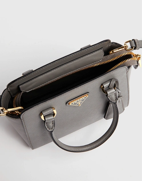 Prada Saffiano Triangle Bag White in Leather with Silver-tone - US