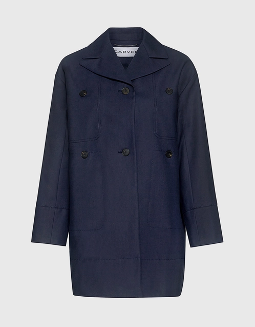 Carven Cotton Gabardine Coat () IFCHIC.COM