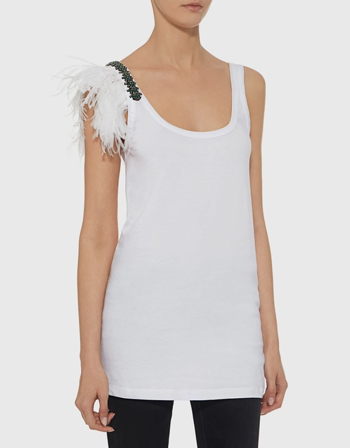 Know One Cares Feather Cropped Corset Tank Top - Women's Tank Tops