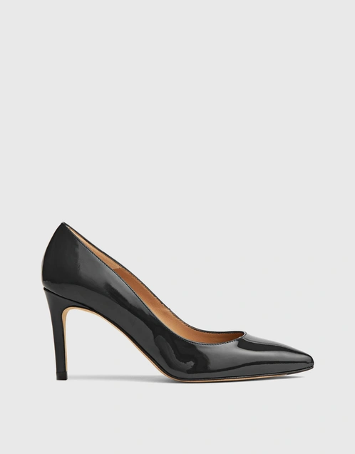 LK Bennett Floret Patent Leather Pointed Toe Court Shoes - Black  (Pumps,High Heels) IFCHIC.COM