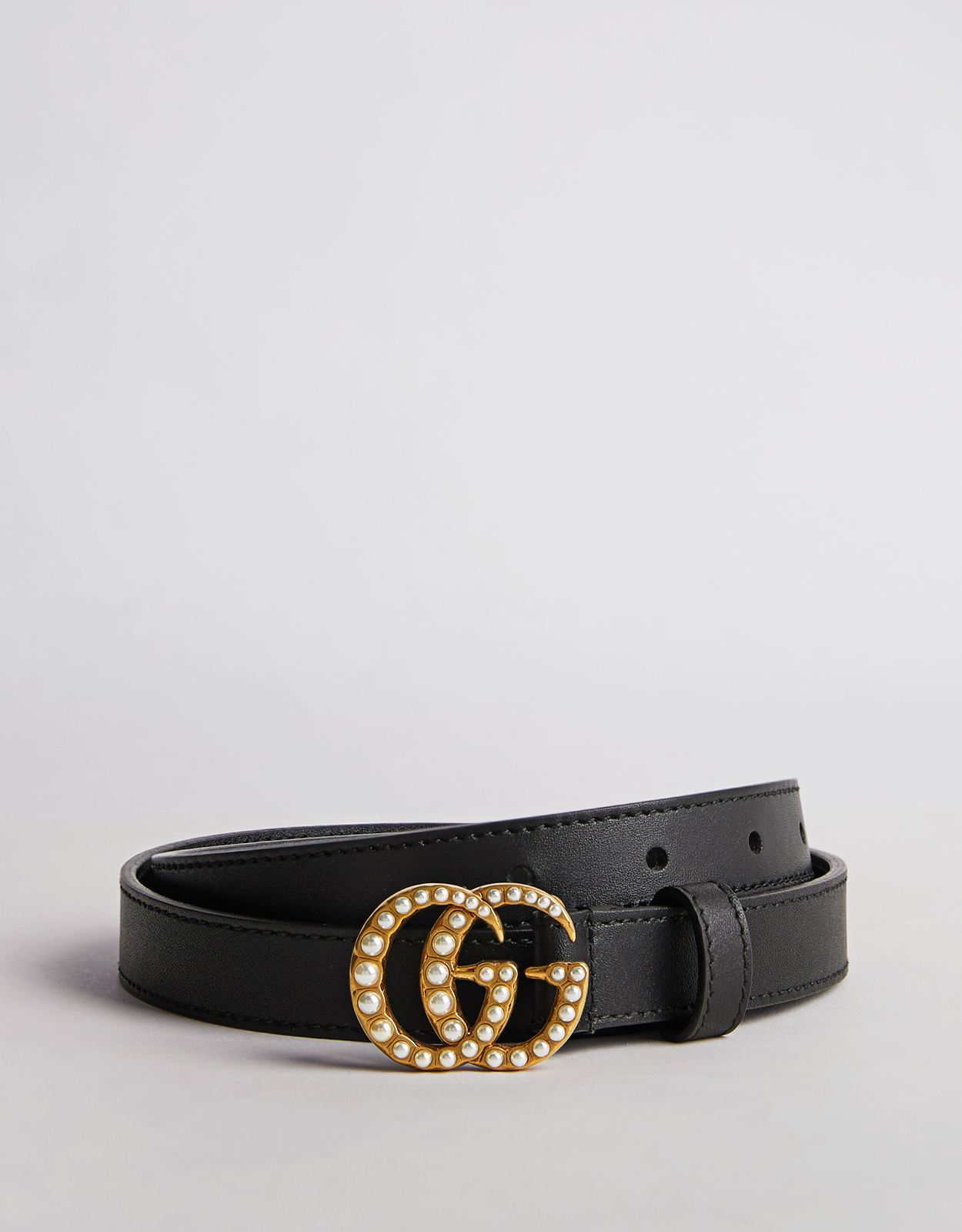Gucci Pearl Double G Leather Belt (Belts,Waist) IFCHIC.COM