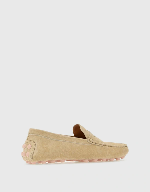 Tod's Gommino Bubble Suede Casual Loafers-Tan