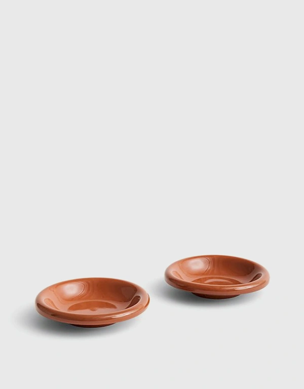HAY Barro Round Terracotta Bowls Set Of Two 20cm-Natural