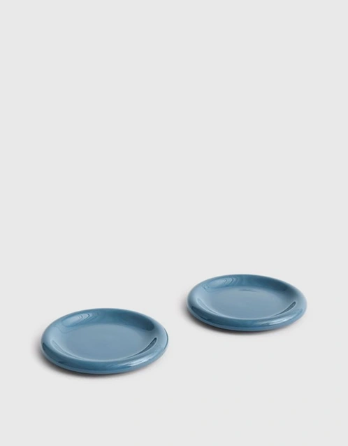 Barro Round Terracotta プレート Set Of Two 18cm-Dark Blue