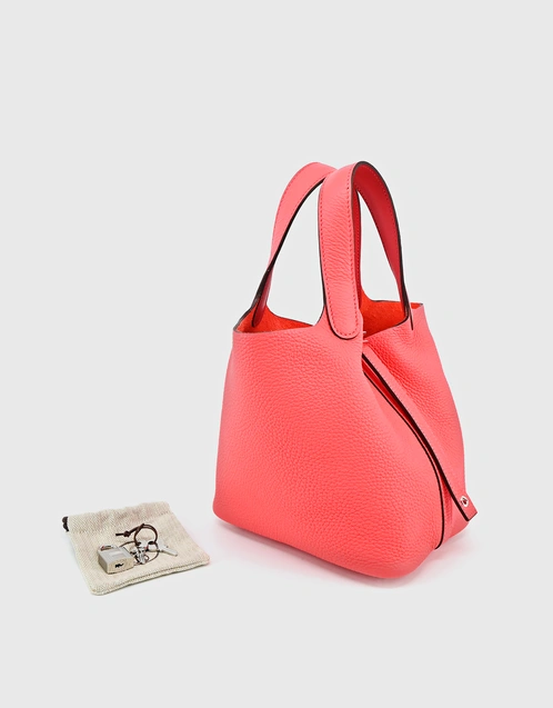 Hermès Picotin Lock 18 Clemence Leather Bucket Bag-Rose Mexico Silver Hardware