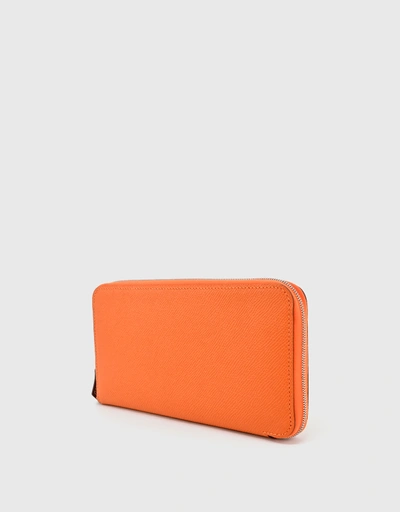 Hermès Silk In Epsom Leather Long Wallet-Orange