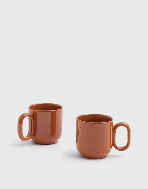 HAY Barro Terracotta Mugs Set Of Two-Natural