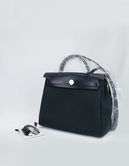 Hermès Herbag 31 Canvas Handbag-Noir Silver Hardware