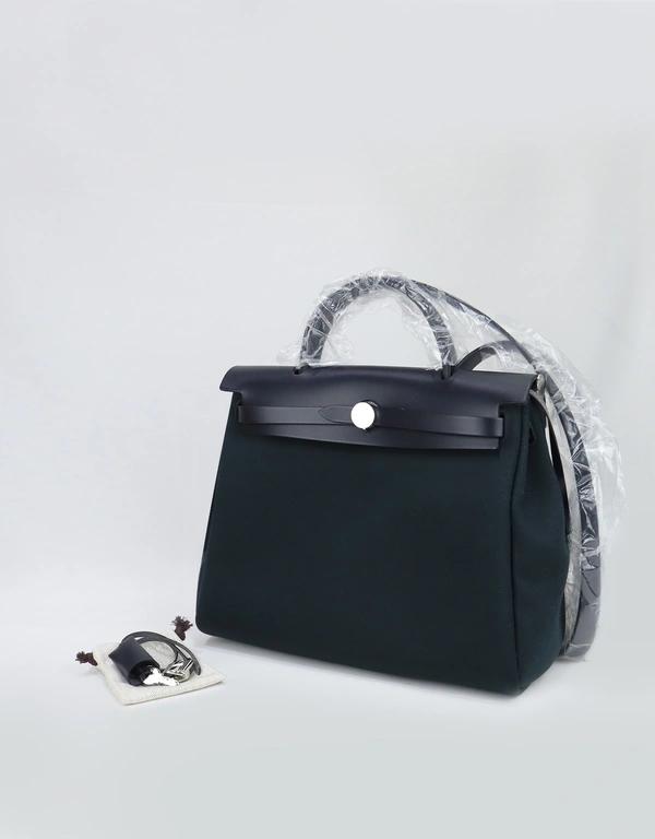 Hermès Hermès Herbag 31 Canvas Handbag-Noir Silver Hardware