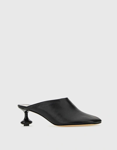 Leather Low Heeled Mules