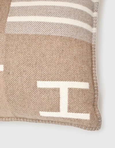 Hermès Avalon Vibration Jacquard Wool And Cashmere Pillow-Terre Cuite