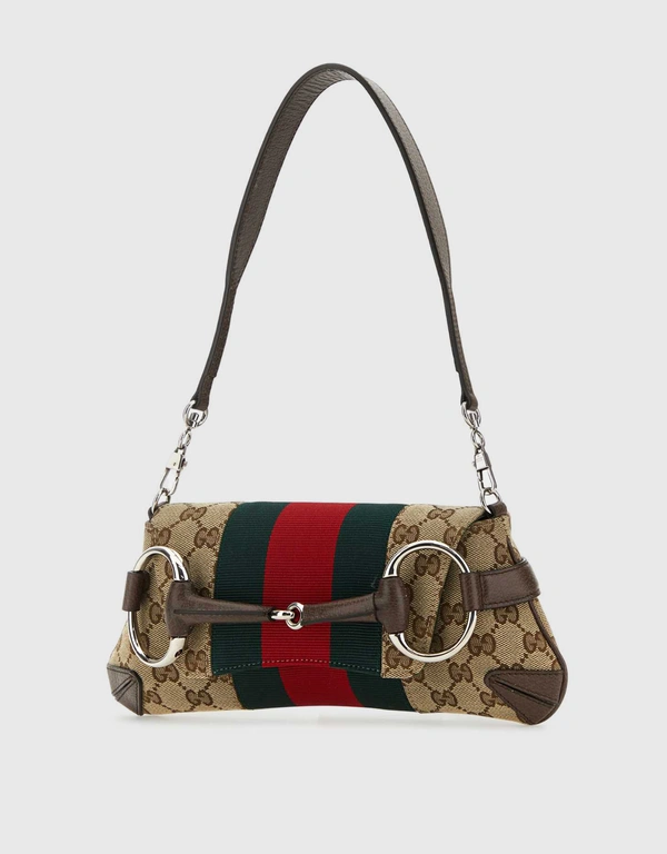 Gucci Horsebit GG Canvas Small Shoulder Bag