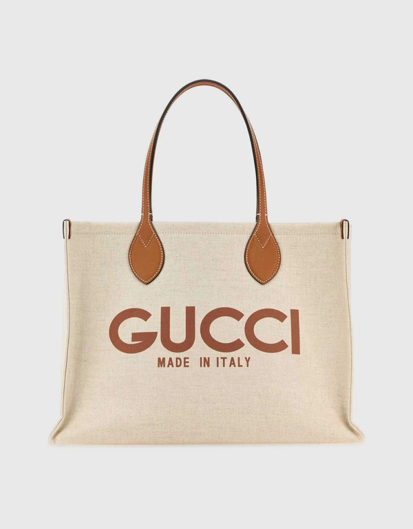 Gucci Gucci Printed Canvas Medium Tote Bag